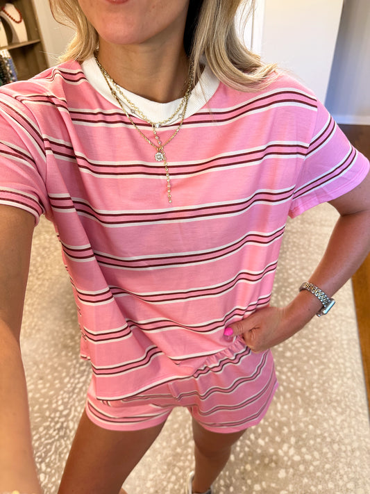 Hatton Pink Stripe Set