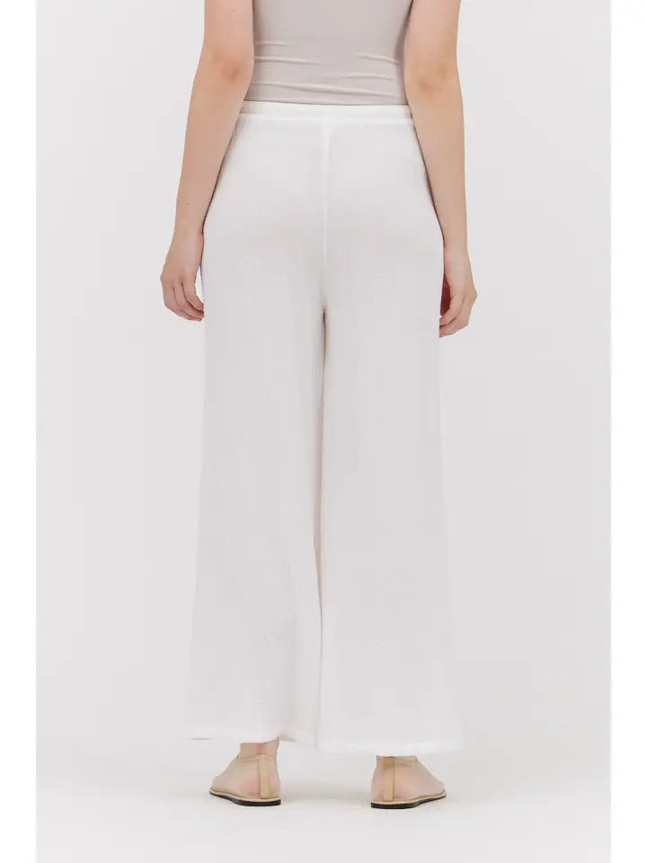 Long Line Gauze Pant- White