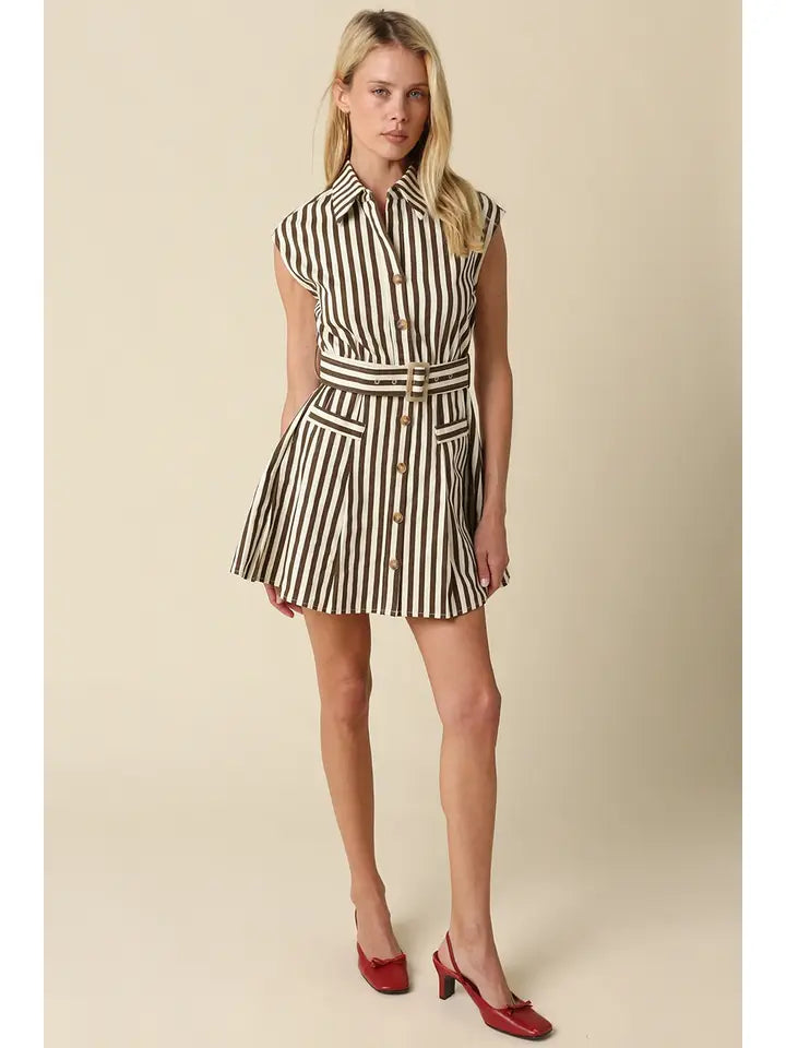 Mia Mini Dress- Brown