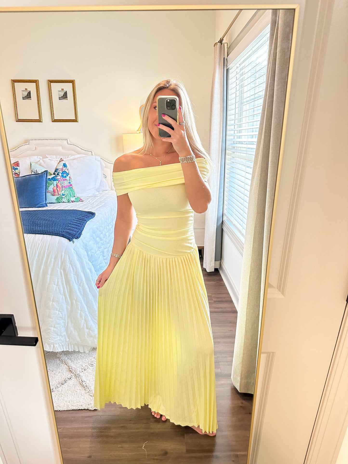 Elina Drop Dress- Yellow