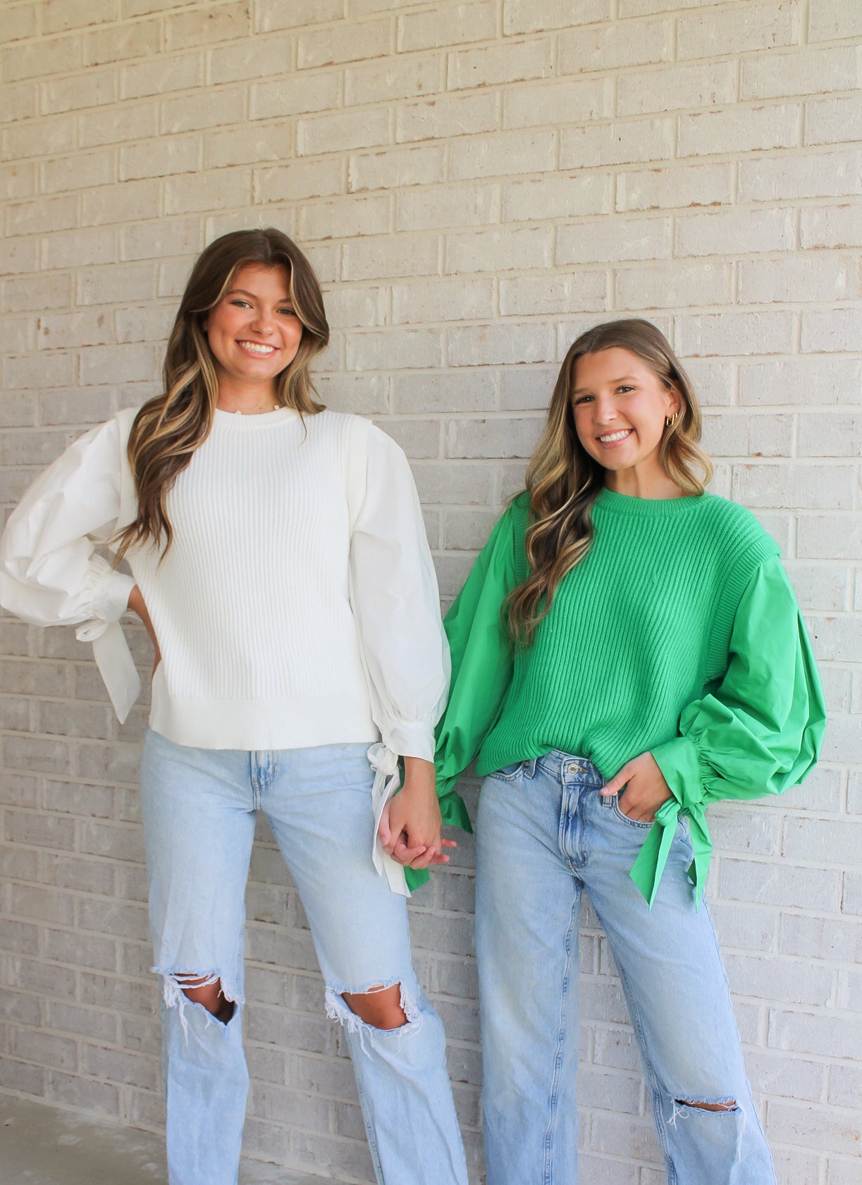 Mixed Fabric Top- White