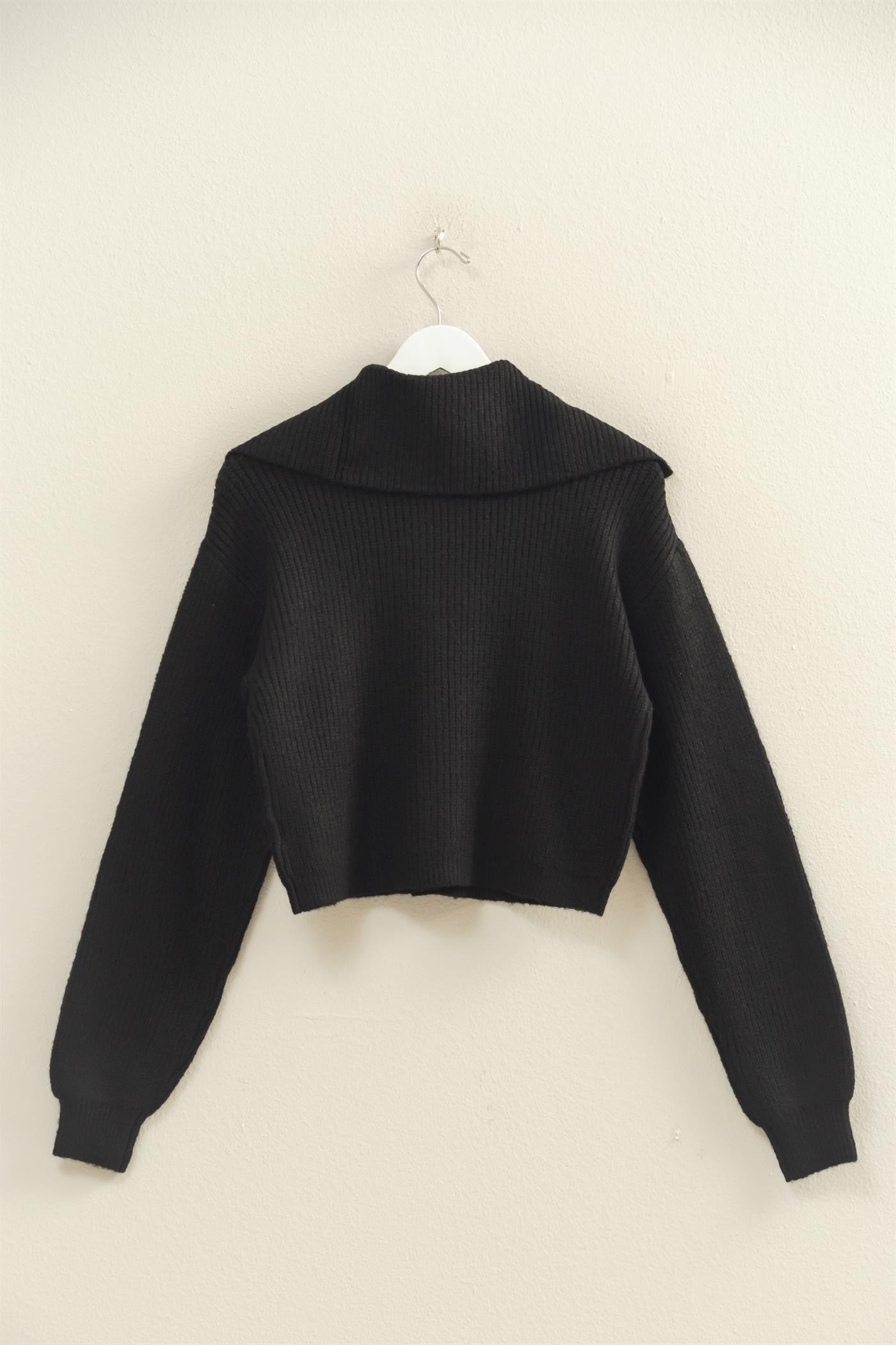 Sailor Collared Sweater- Black
