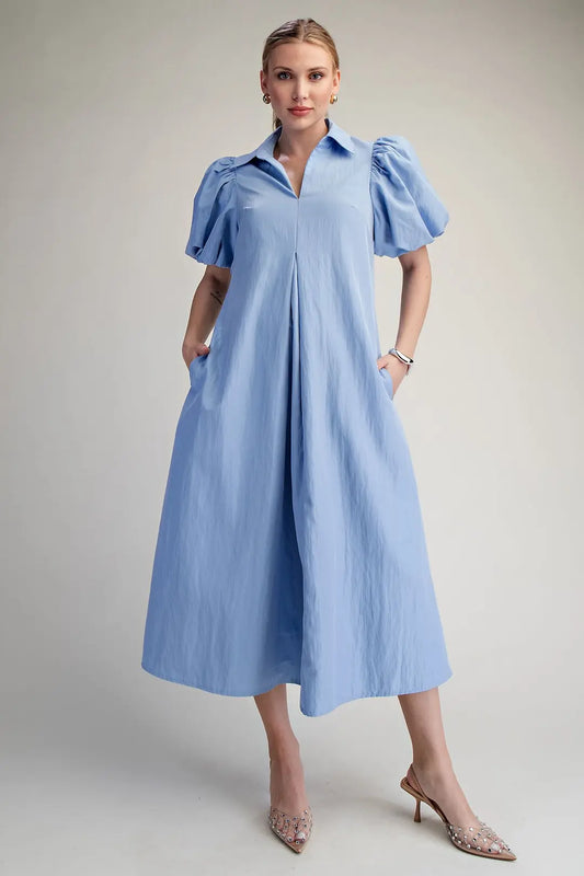 Amy Midi Dress- Blue