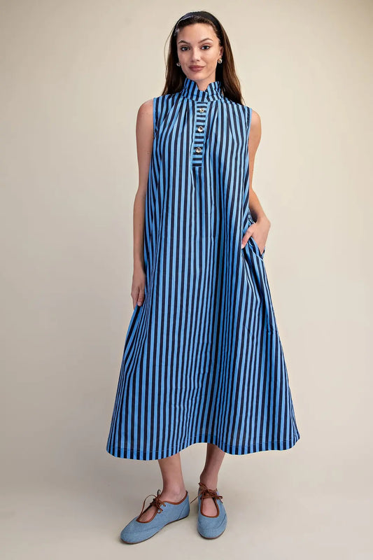 Sunday Stroll Midi Dress- Navy