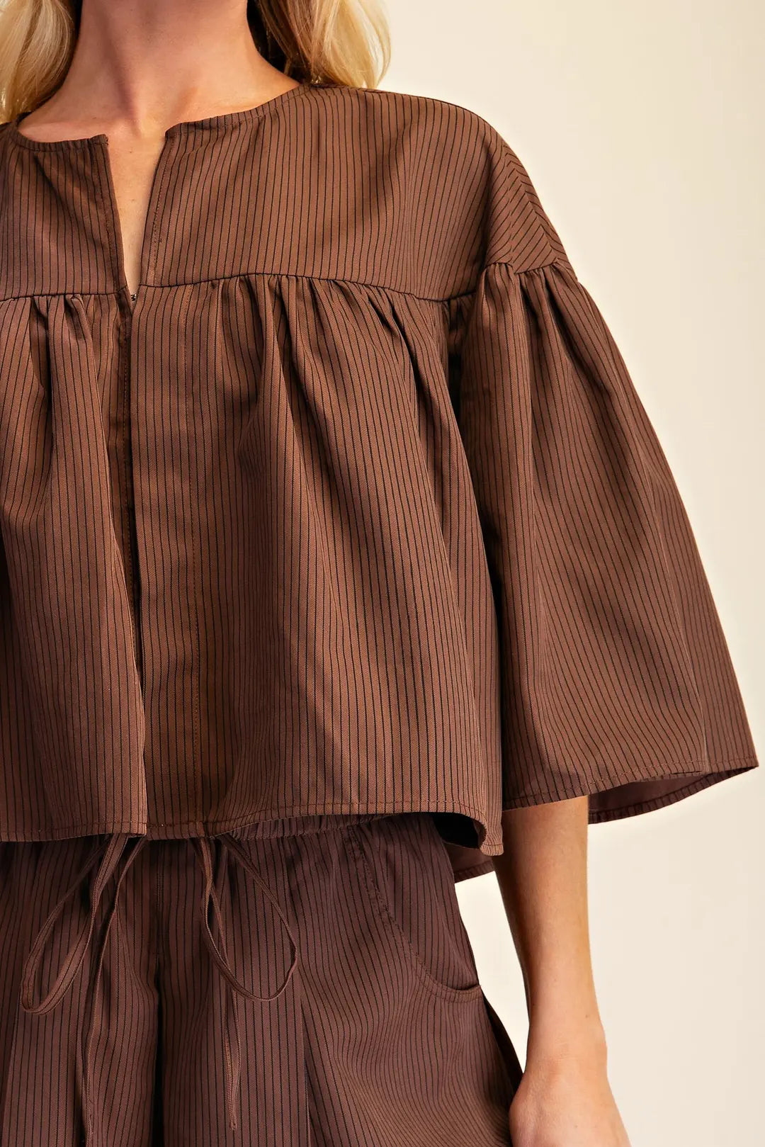 Scottie Cape Top Set- Brown