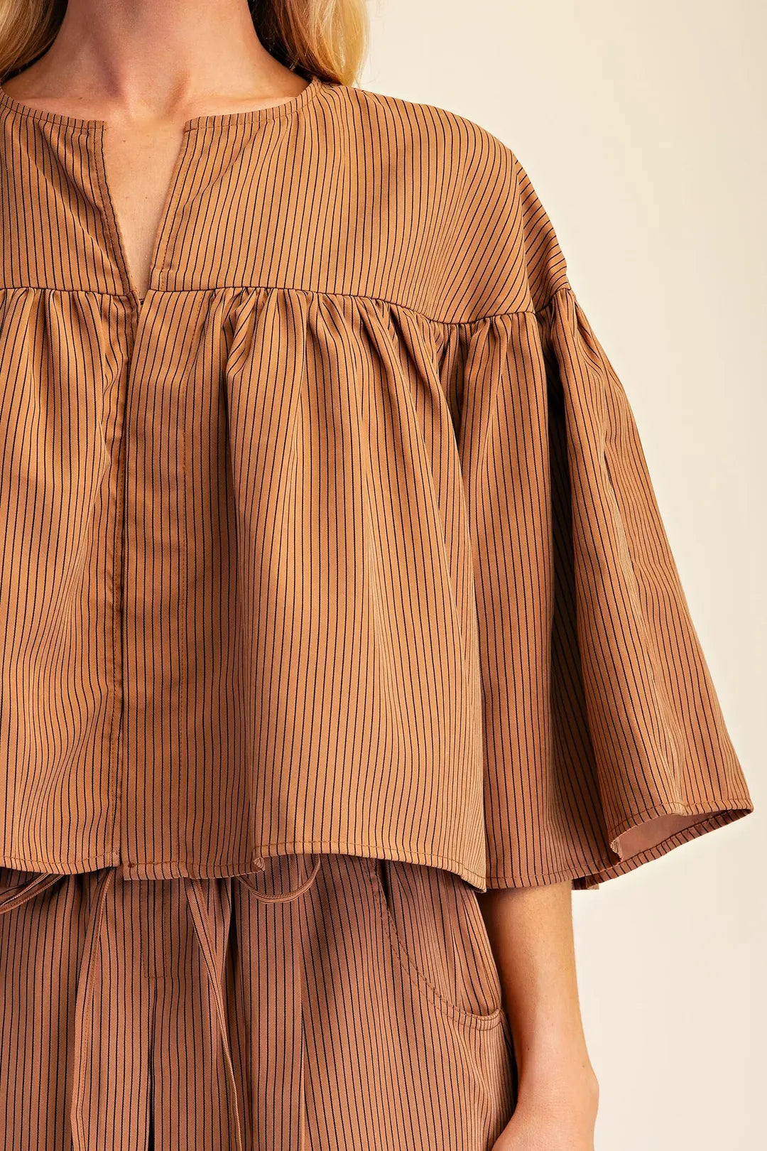 Scottie Cape Top Set- Camel