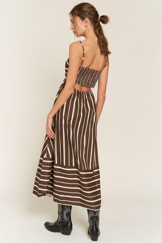 Evie Brown Stripe Maxi