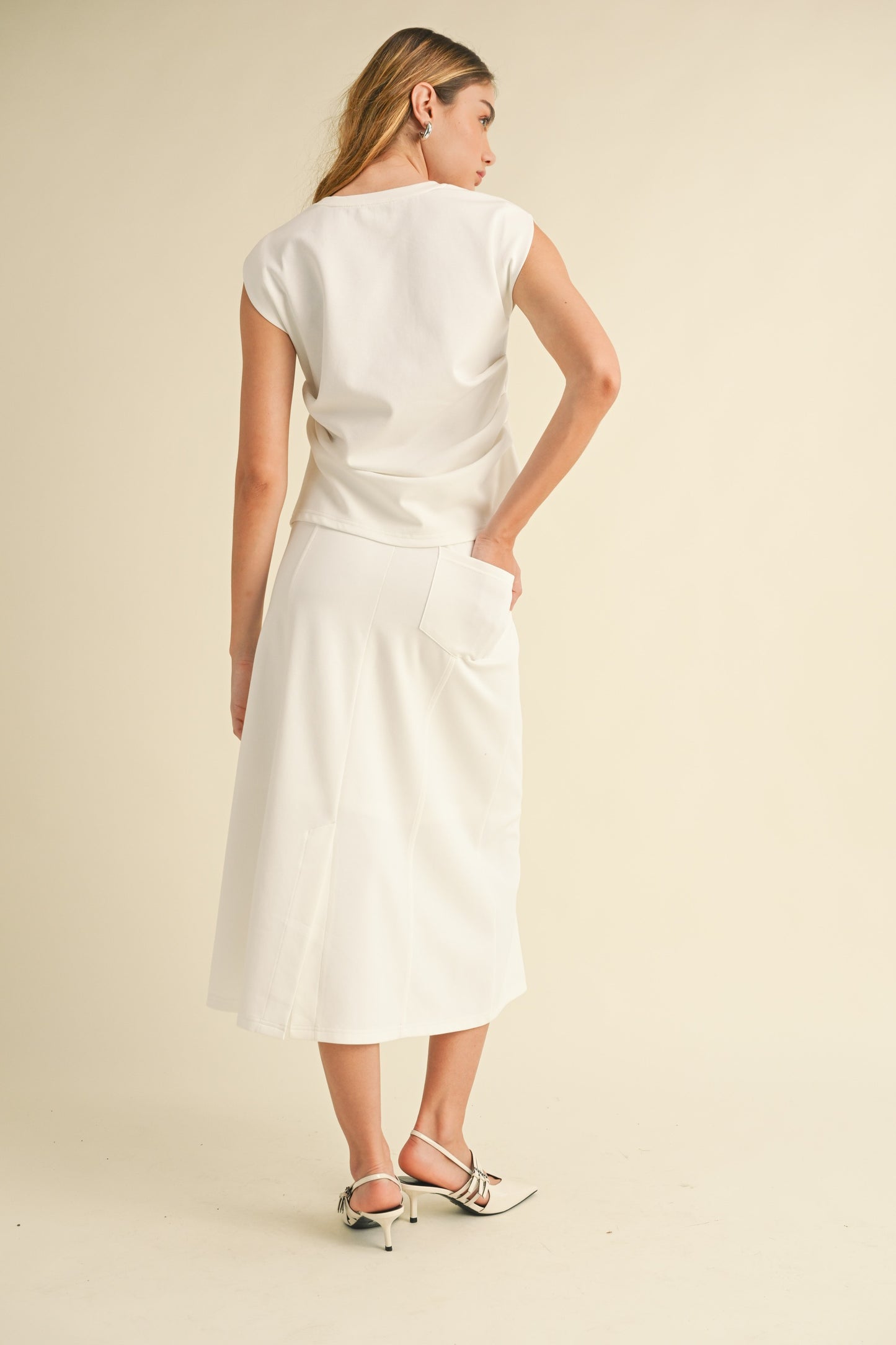 Side Tuck Tee- White