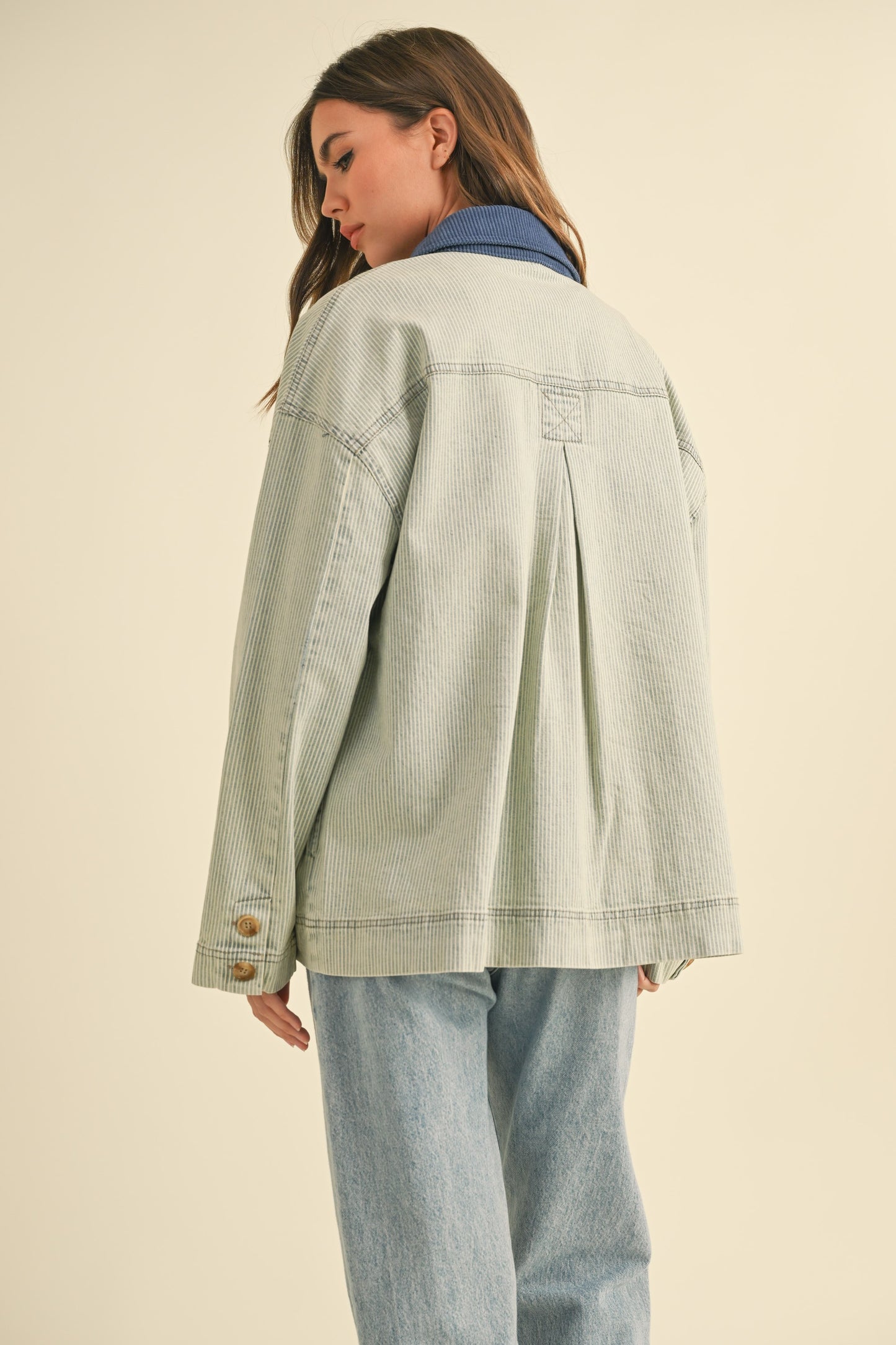 Blue Stripe Collar Barn Jacket