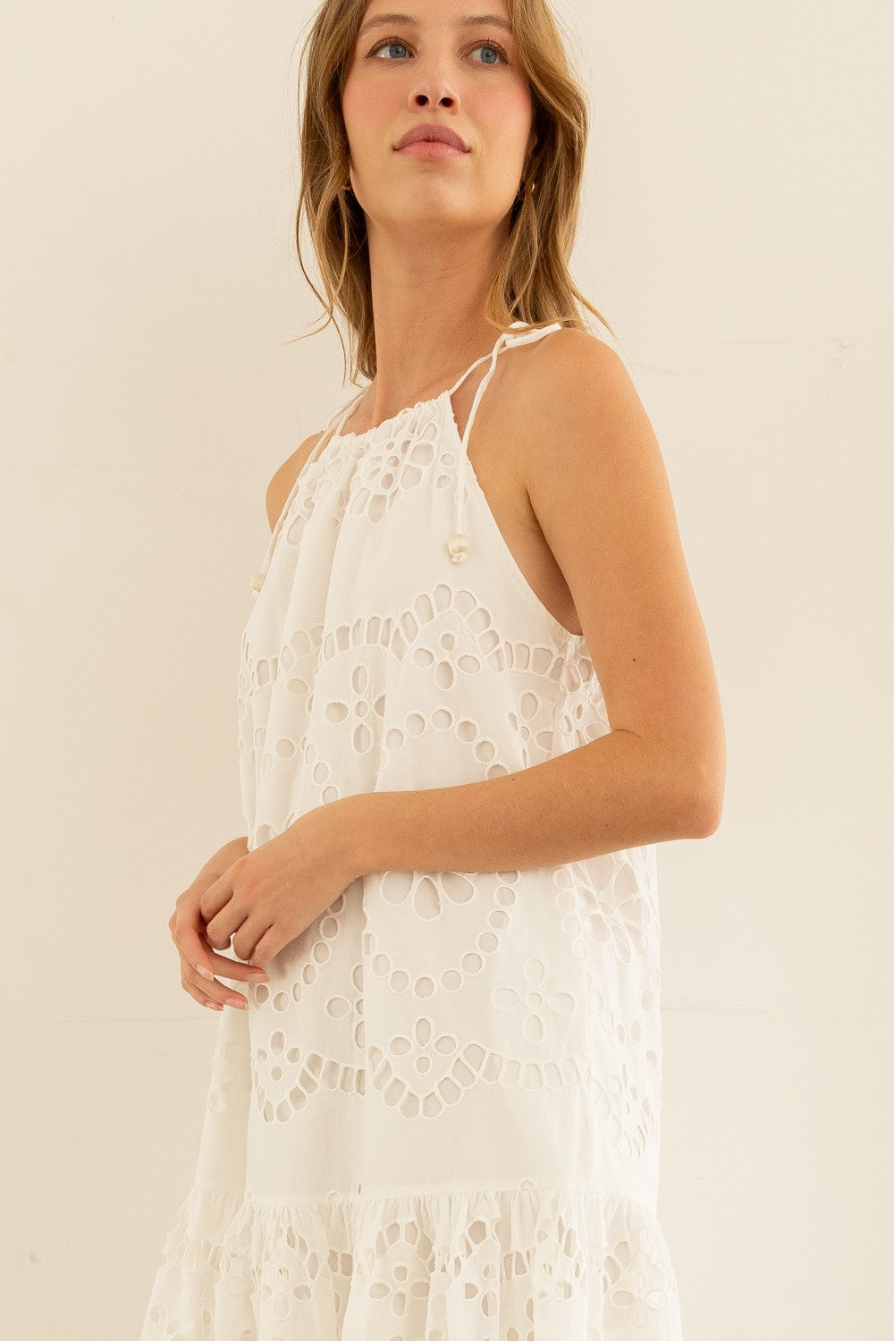 Elegant Eyelet Maxi- White
