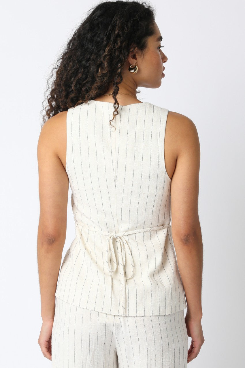 Milani Stripe Tank- Natural/Black