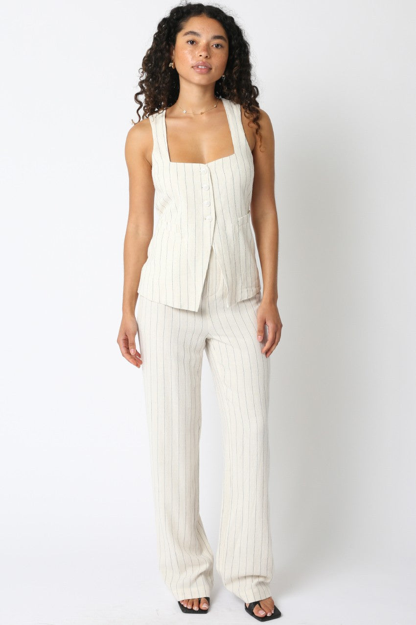 Milani Stripe Tank- Natural/Black