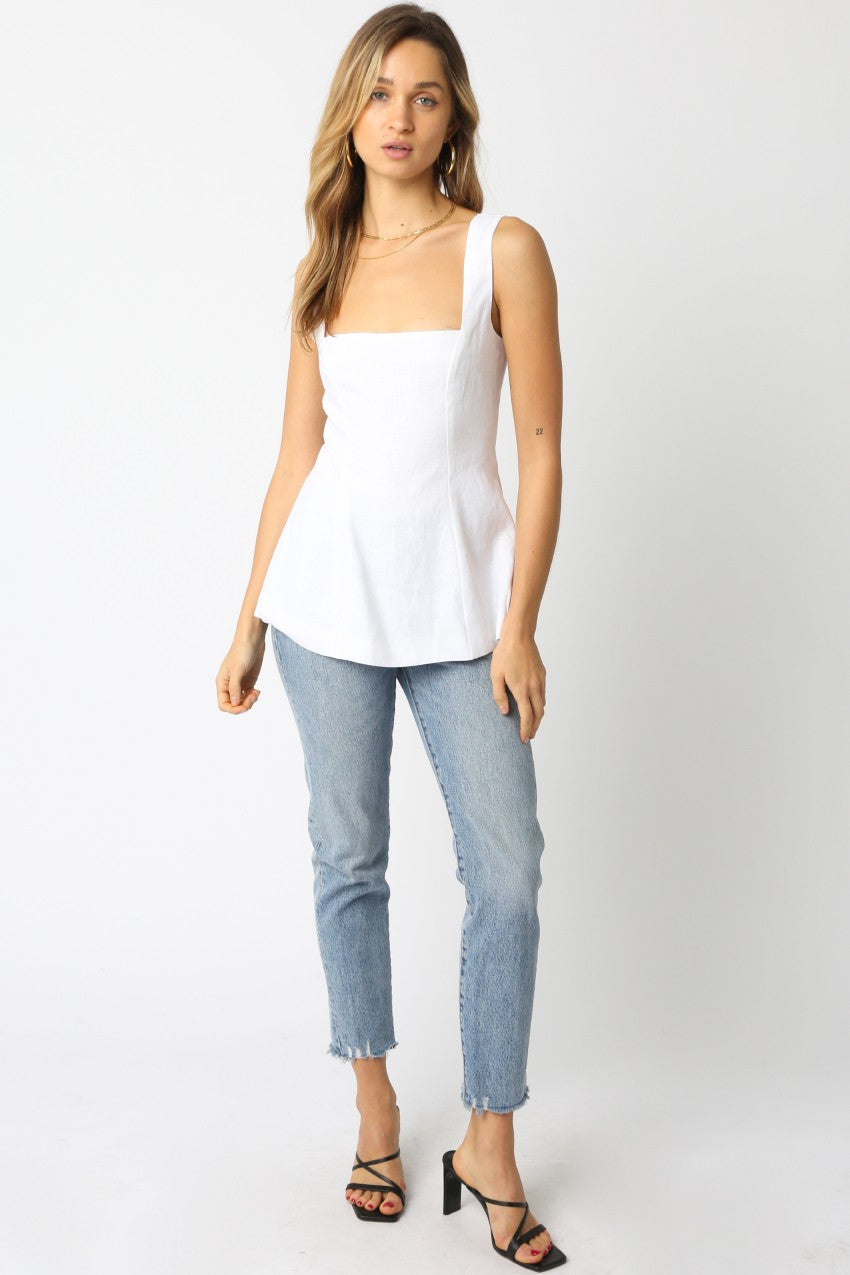 Noor Flare Top- White