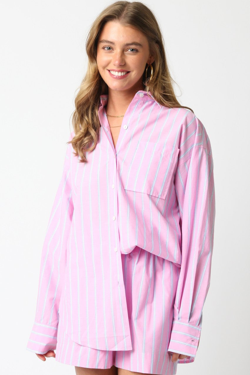 Dove Stripe Set- Pink/Blue