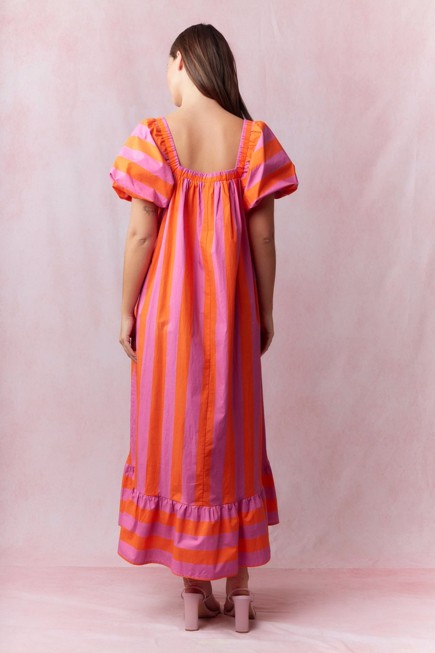 Sweet Stripes Maxi- Pink/Orange