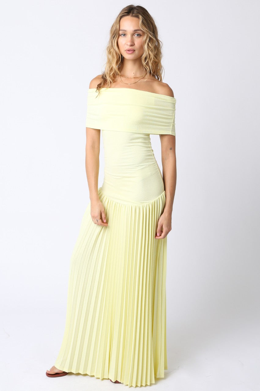 Elina Drop Dress- Yellow