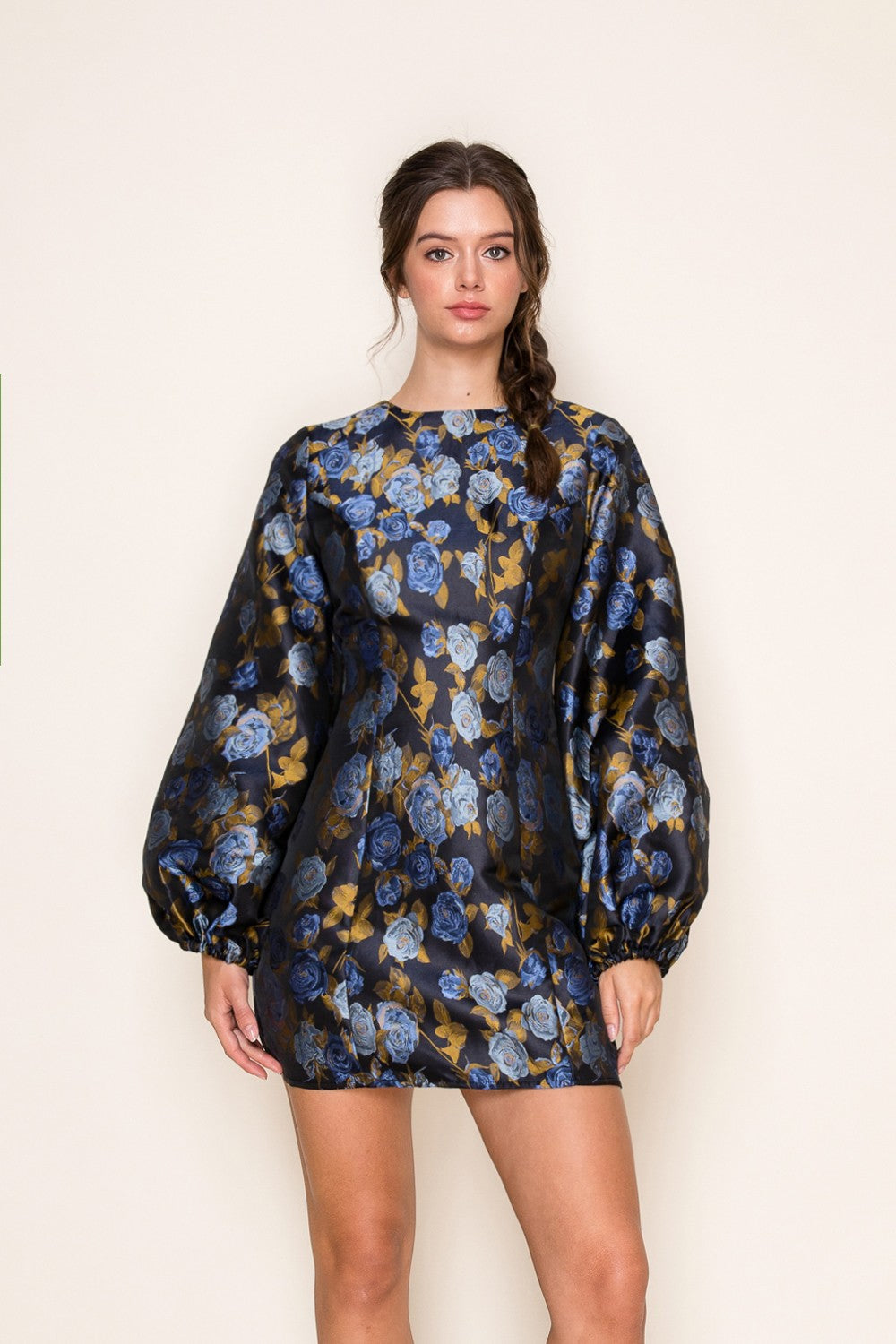 Dara Rose Mini Dress- Blue/Black