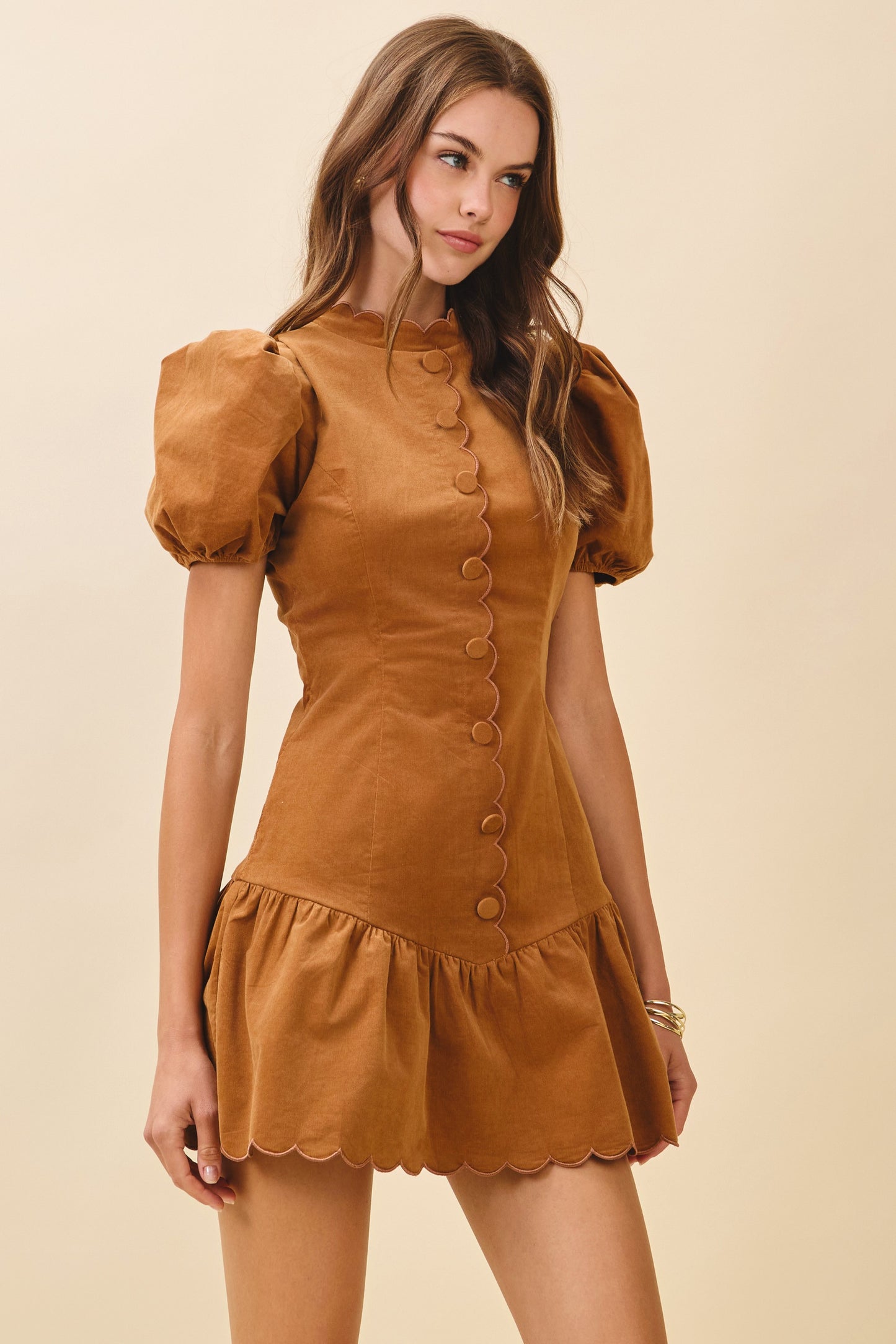 Elowen Mini Dress- Camel