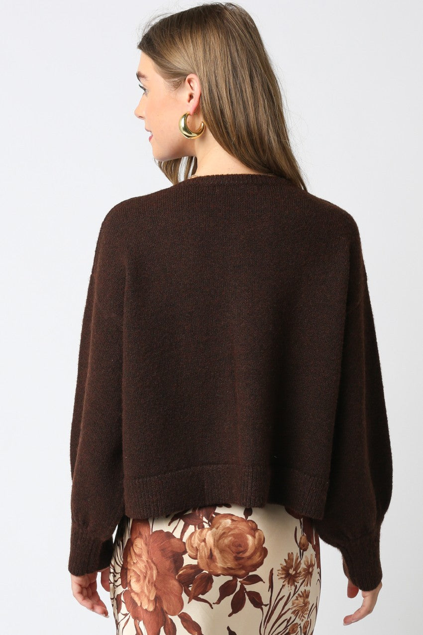 Lina Knit Top- Brown