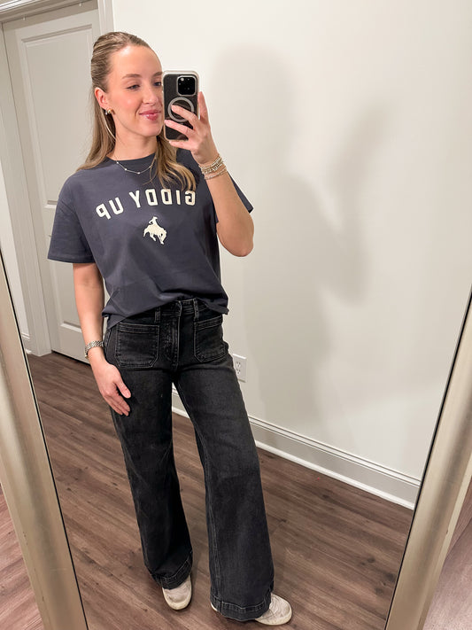 Giddy Up T-Shirt- Charcoal