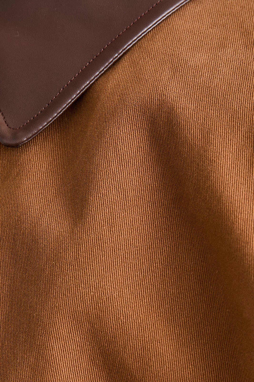 Cape Jacket with Contrast Collar- Brown