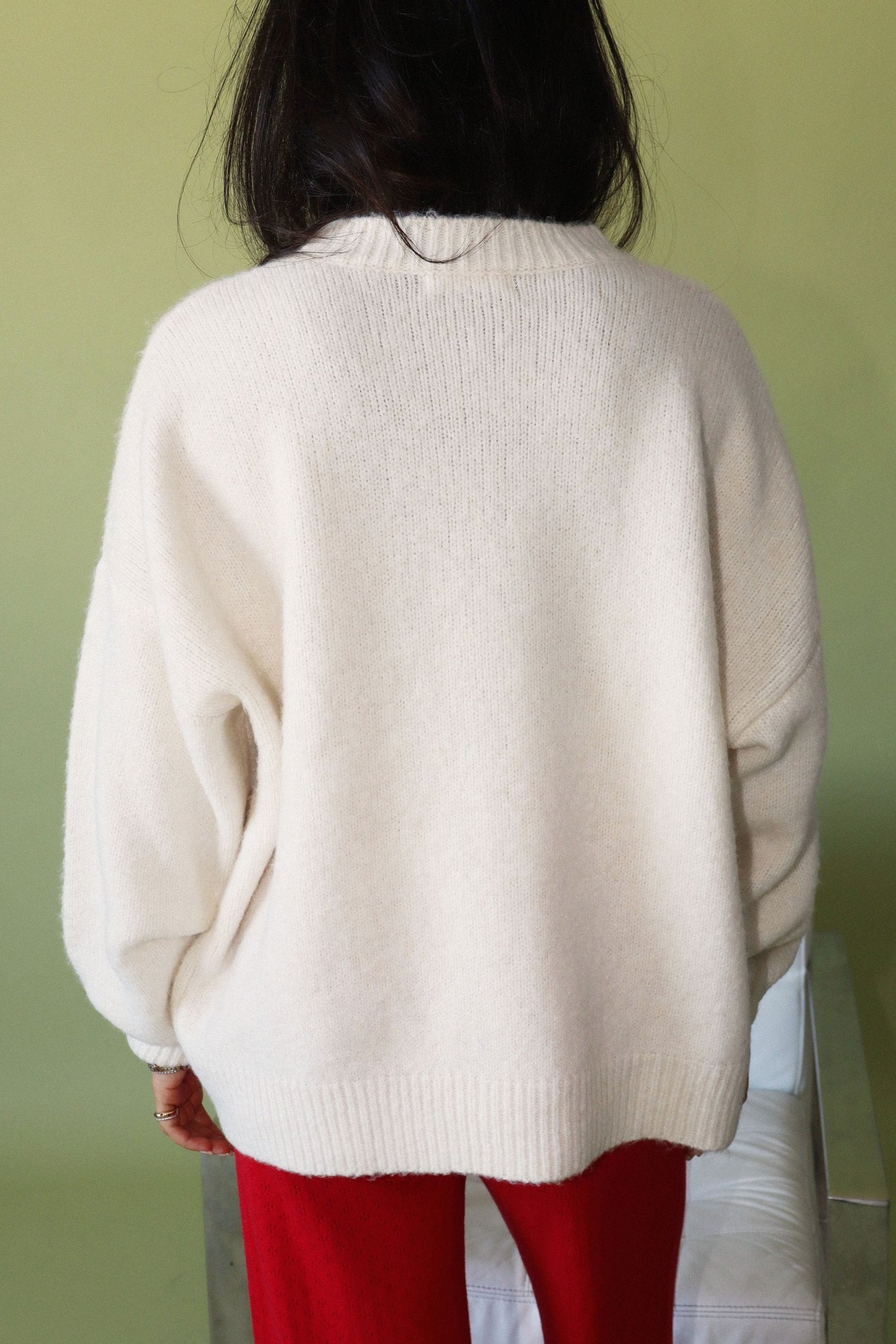 Sailboat Knit Sweater- Cream