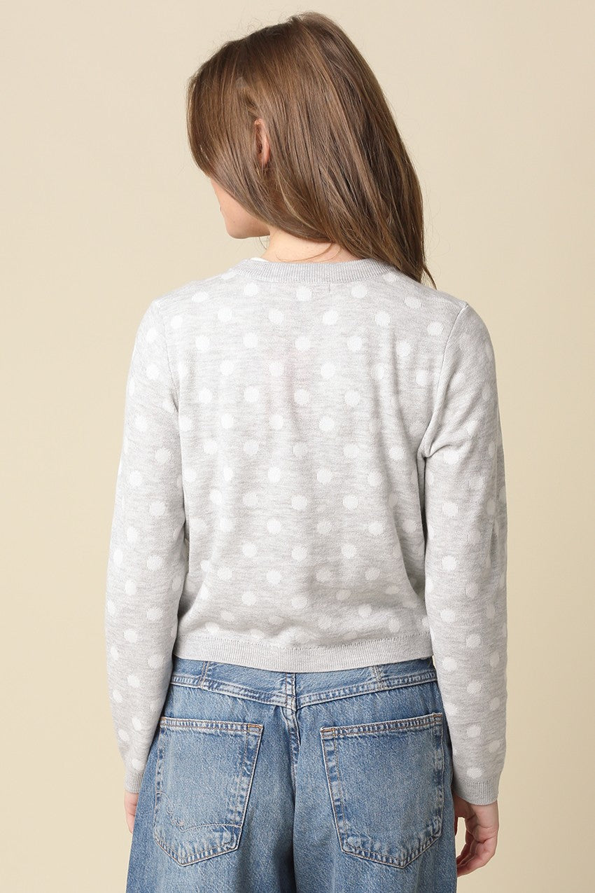 Callie Polka Dot Cropped Cardigan