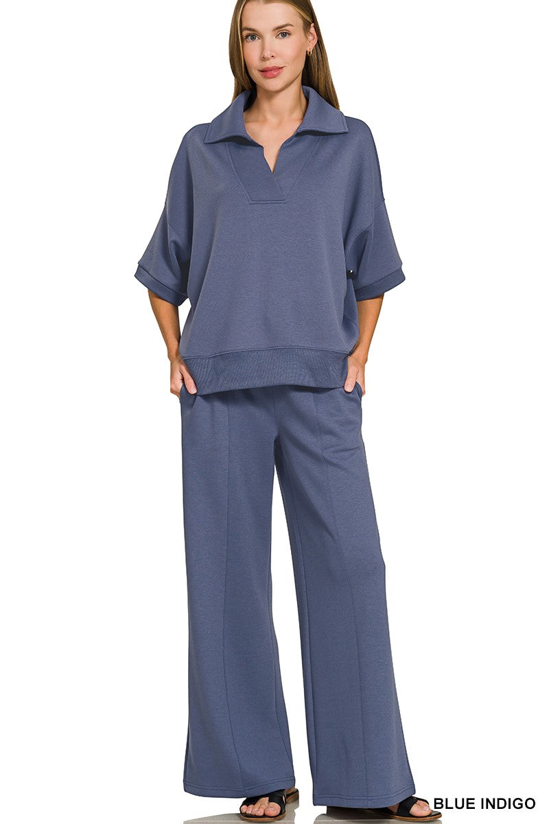 Scuba Collared Set- Blue Indigo