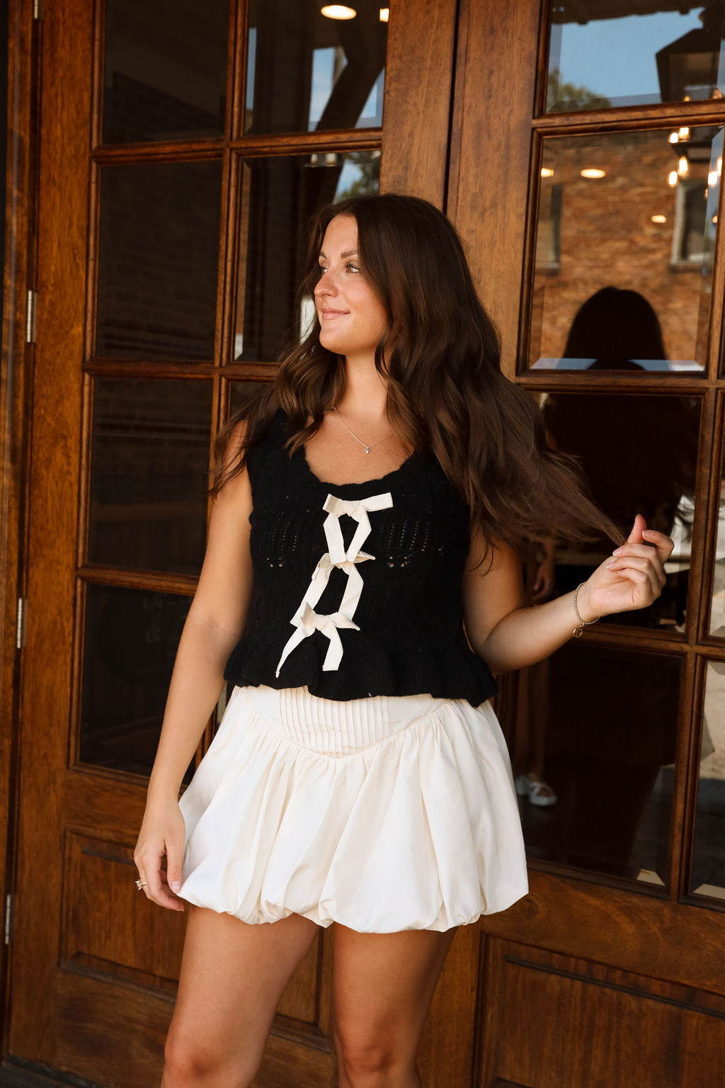 Mini Bubble Skirt- Cream