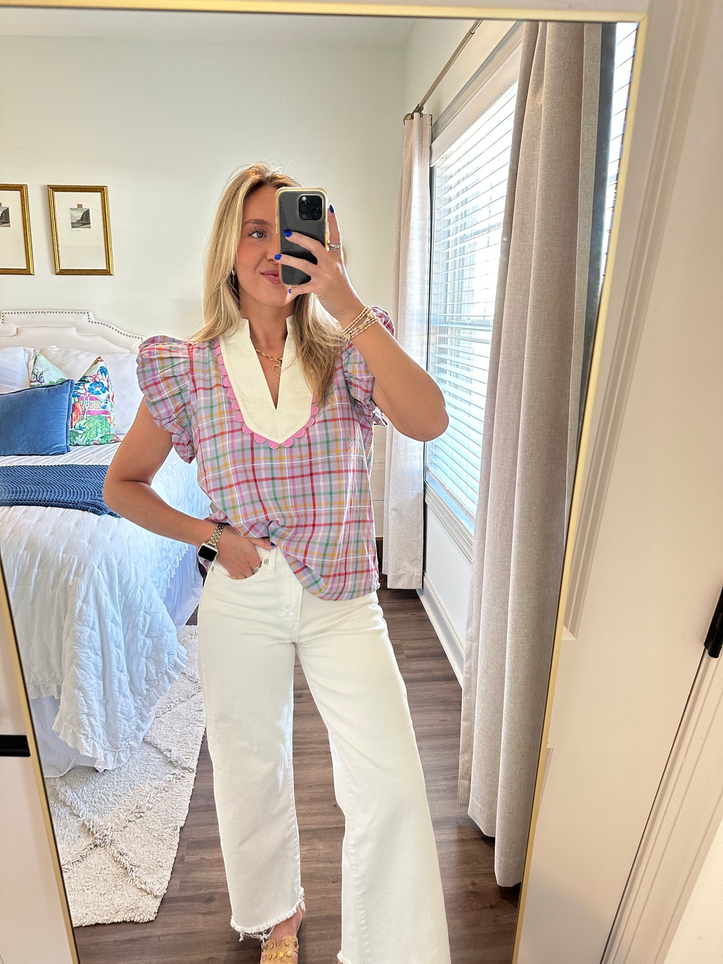 Ruby Plaid Top- Lavender