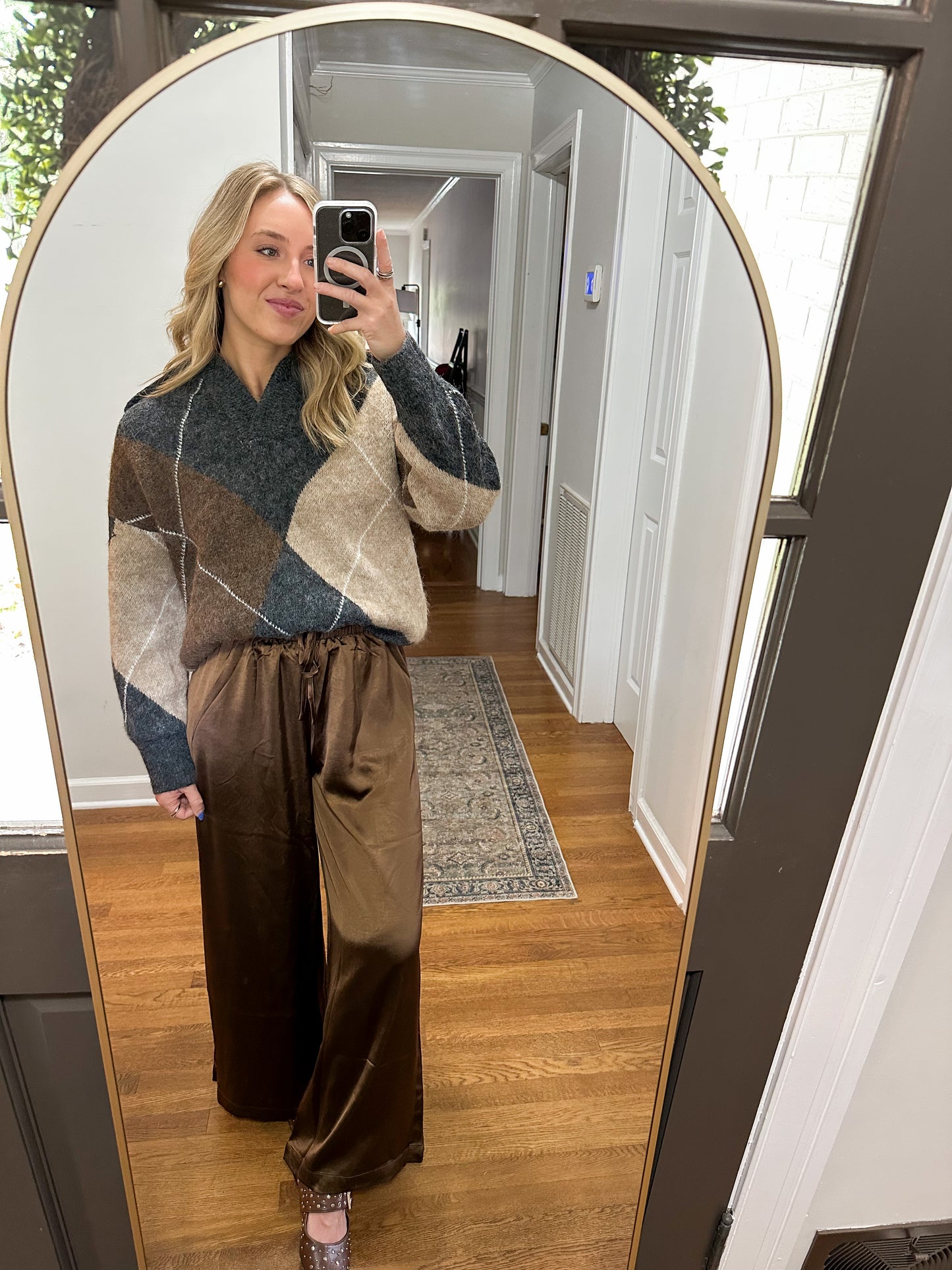 Vivi Satin Pants- Chocolate