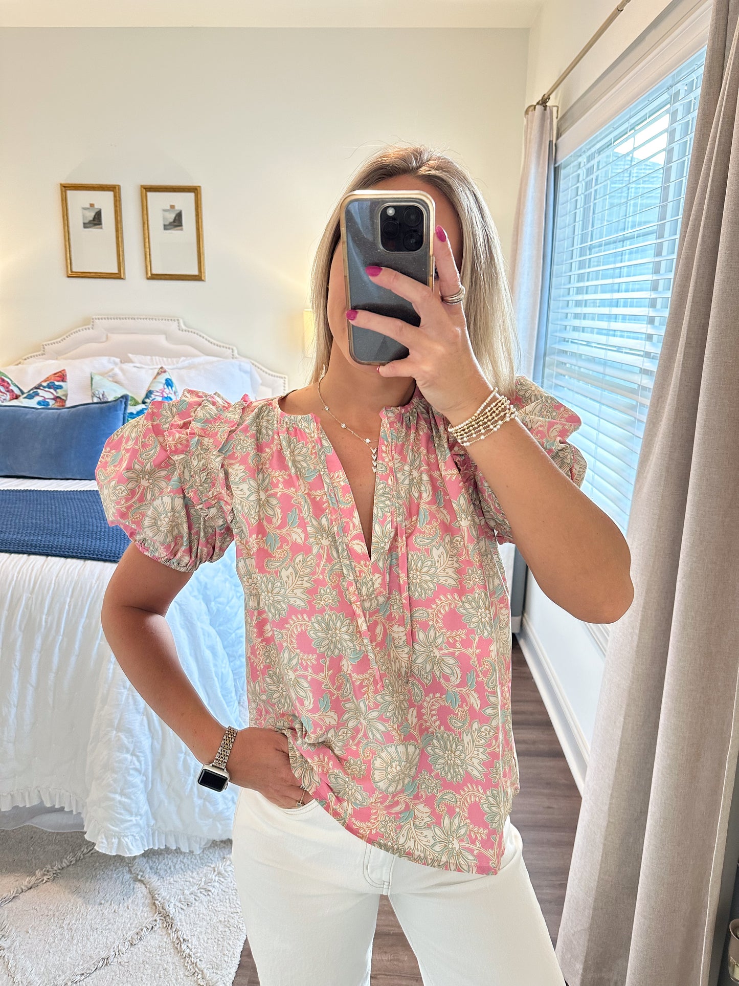 Liza Pink Floral Top