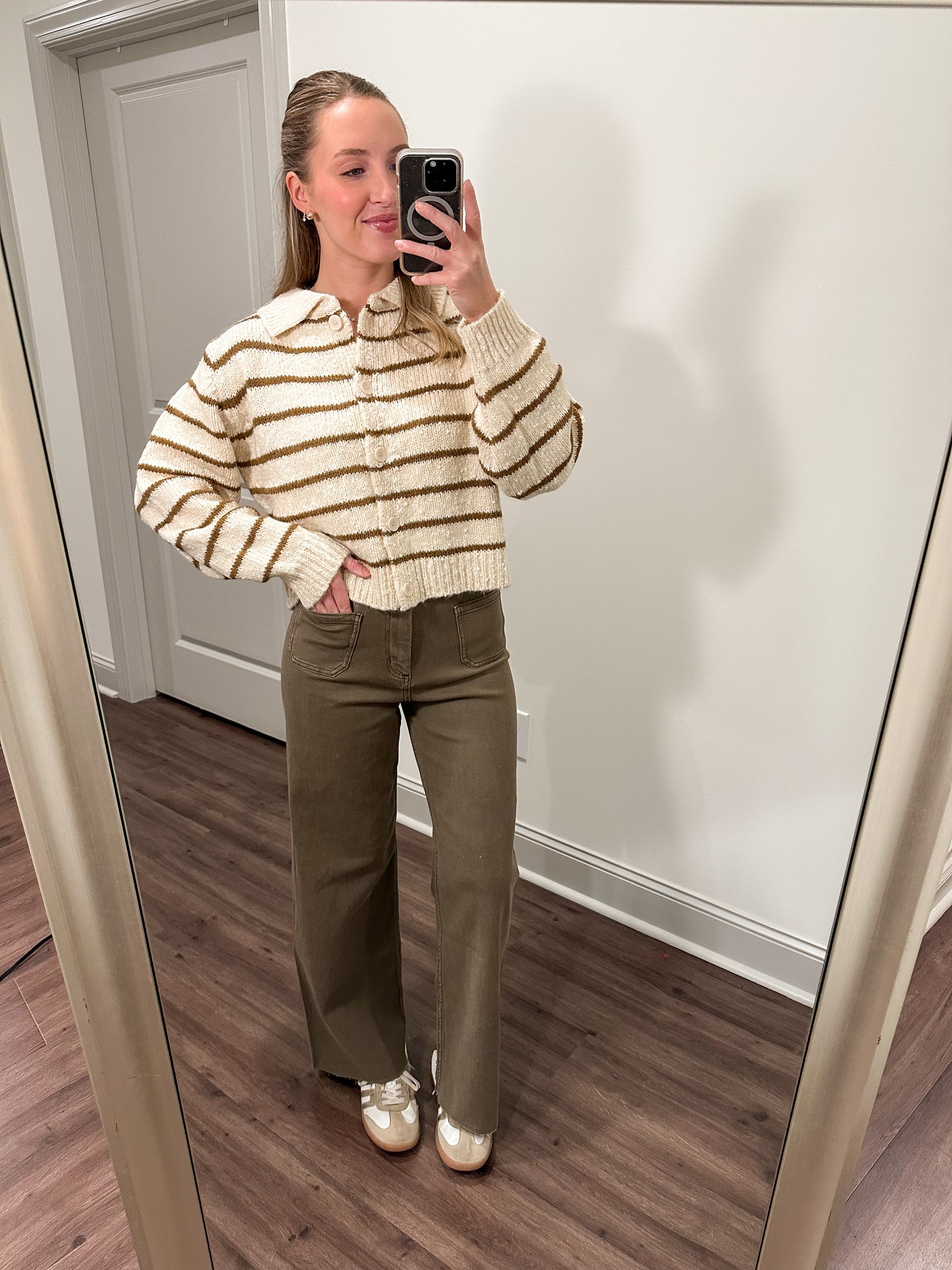 Ariel Button-down Cardigan- Mustard