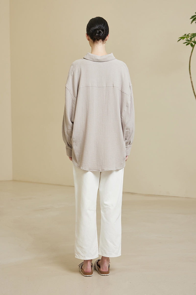 Gauze Button Up Shirt- Haze