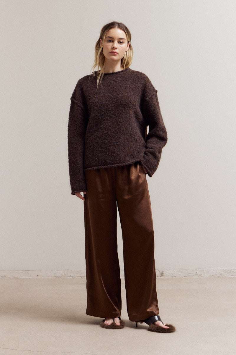 Vivi Satin Pants- Chocolate