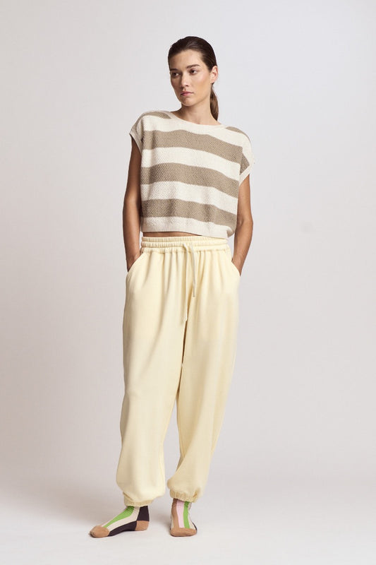 Rib/Terry Lounge Set Bottoms- Butter Yellow