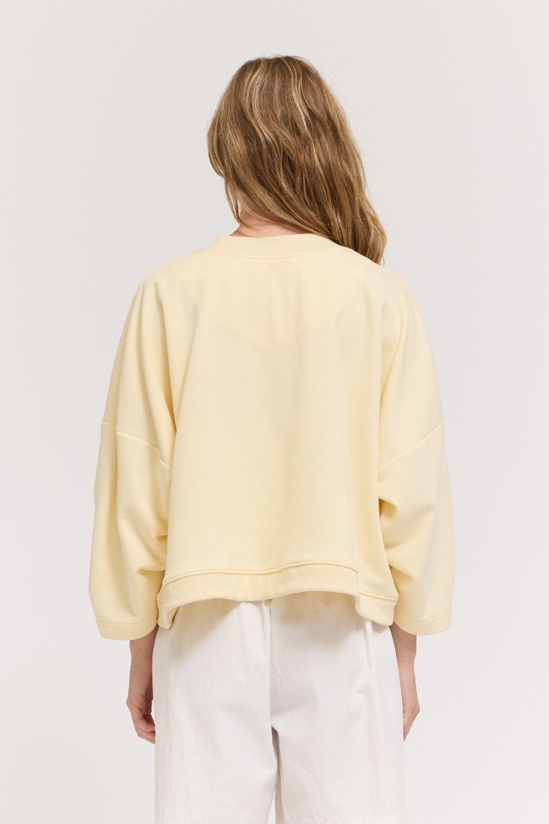Rib/Terry Lounge Set Top- Butter Yellow