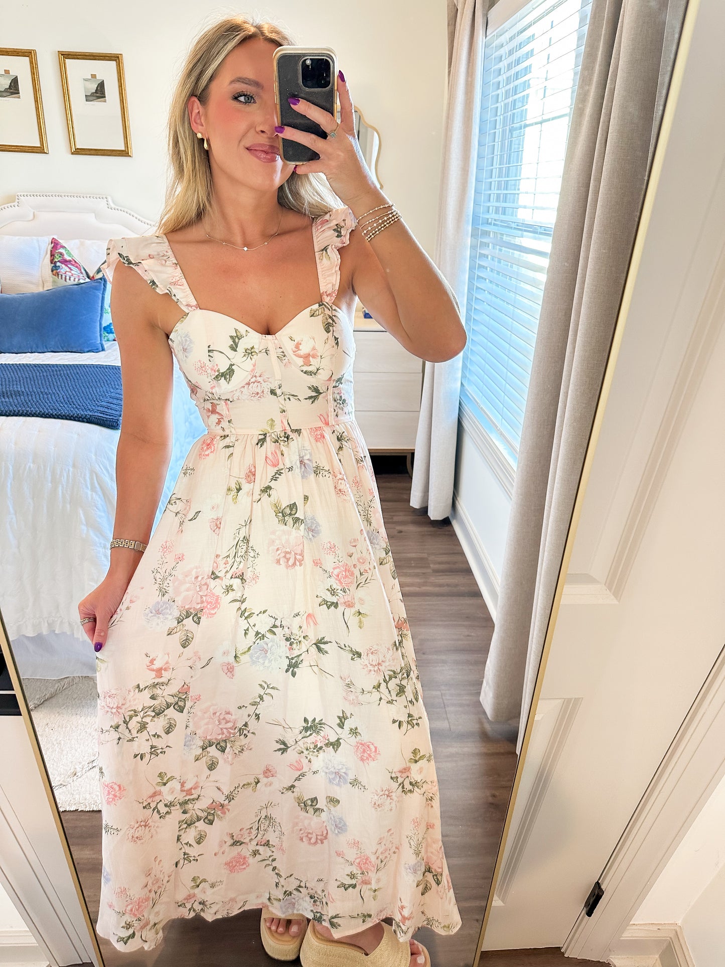 Stella Floral Maxi Dress- Blush