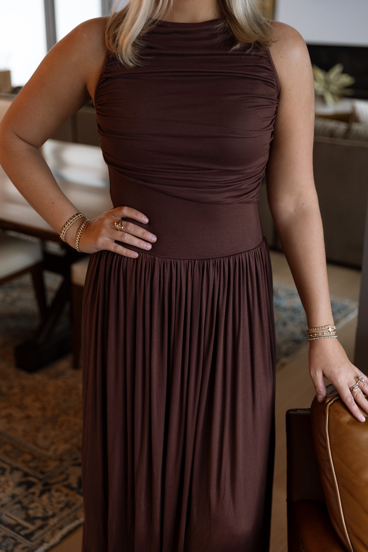 Leni Maxi Dress- Brown