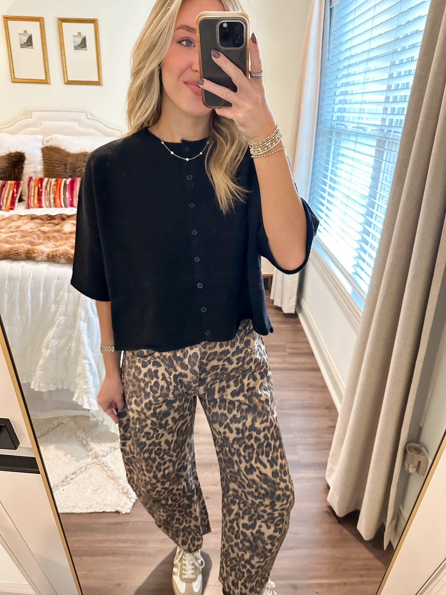 Ava Cardigan Top- Black
