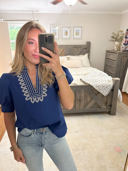 Bella Top- Indigo