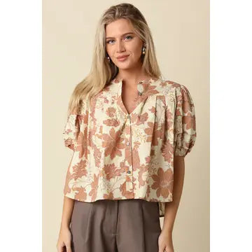 Pia Floral Puff Sleeve Blouse