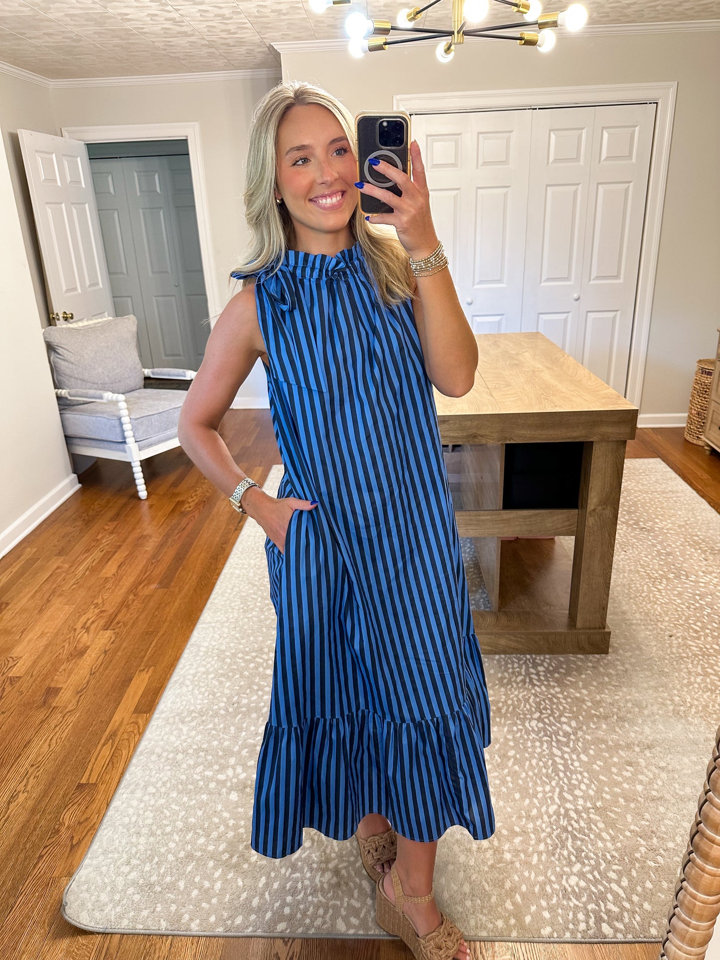 Seaside Escape Midi- Navy