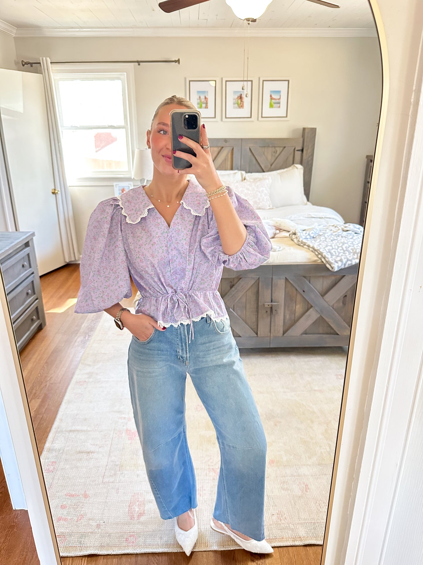 Zoe Floral Top- Lavender