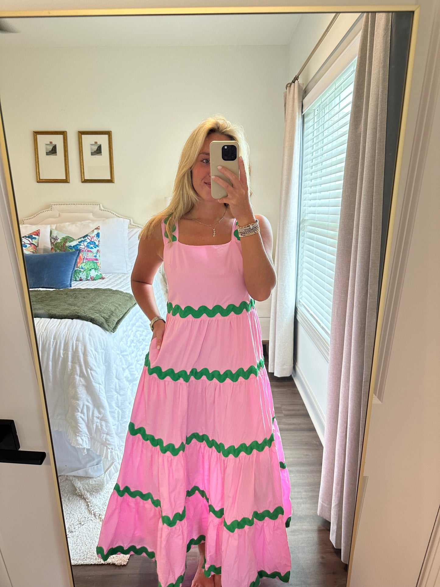 Kelly Dress- Pink/Green