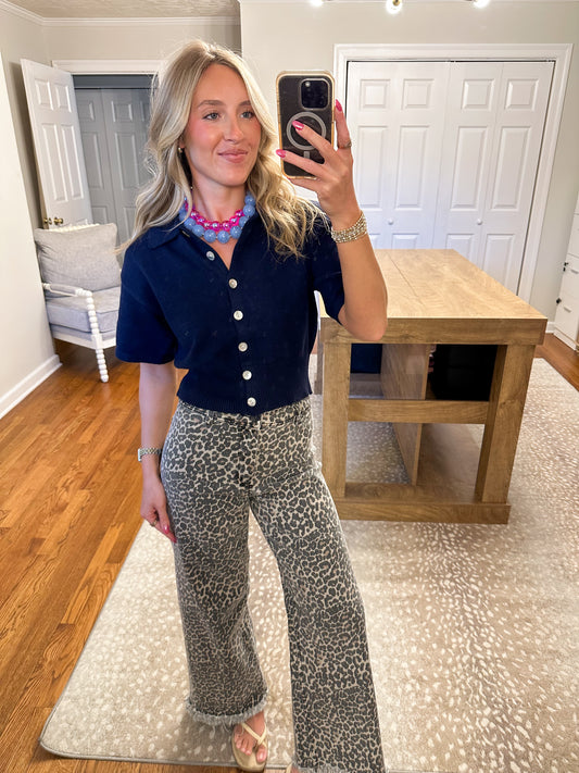 The Aspen Top- Navy