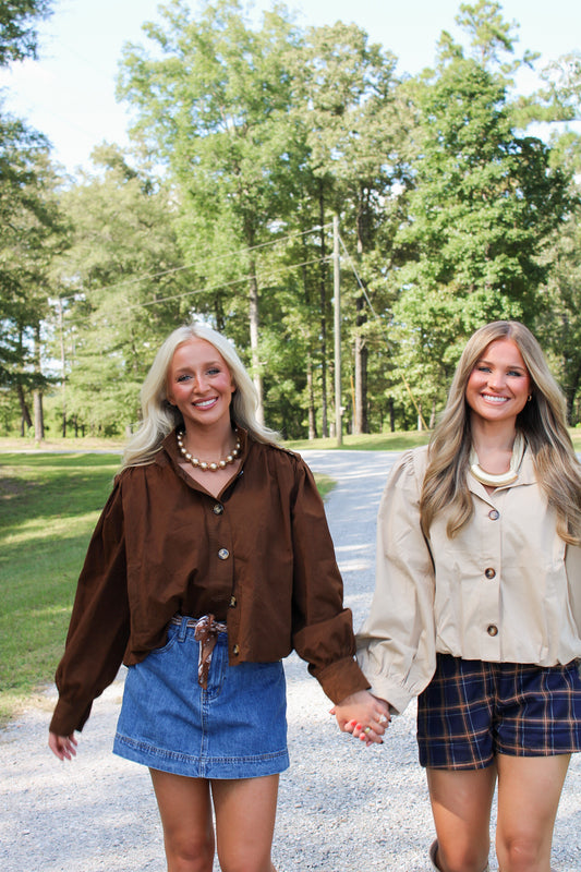 Farrah Bomber Jacket- Dark Brown