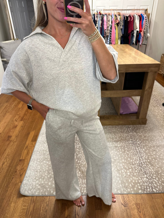 Scuba Collared Set- Heather Grey
