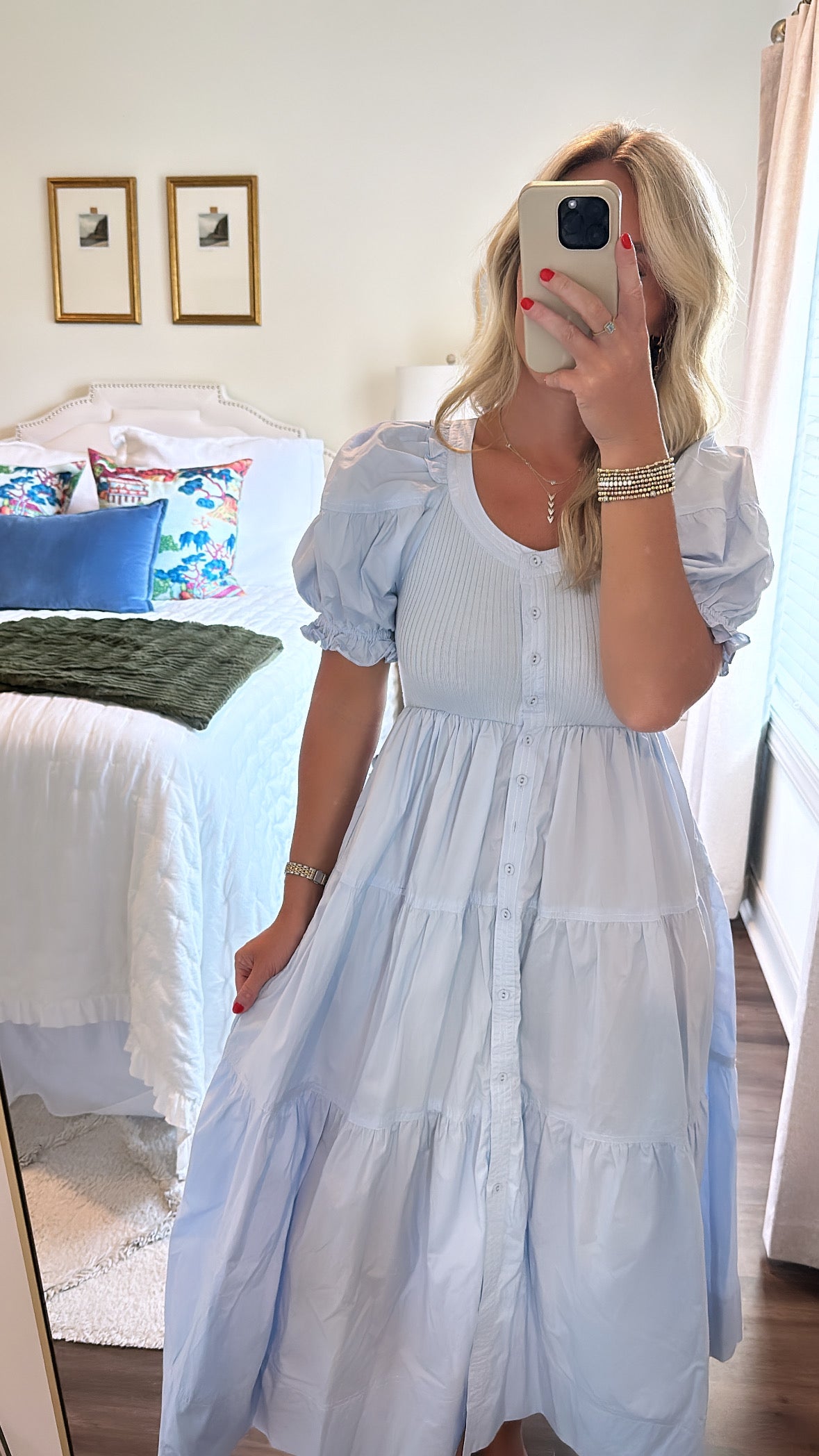 Kora Midi Dress- Blue