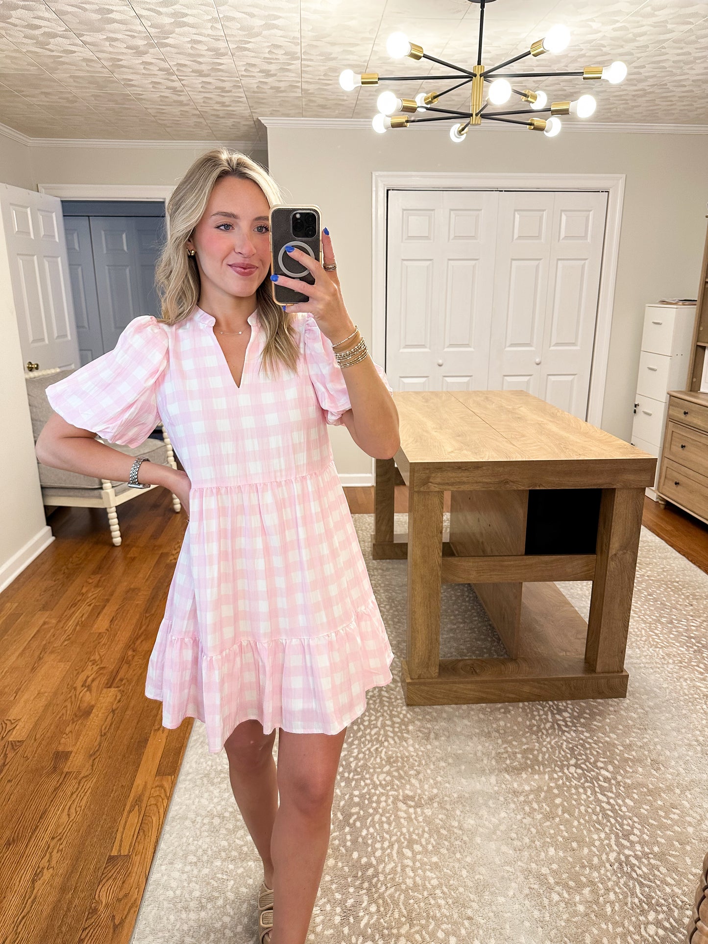 Baby Pink Gingham Dress